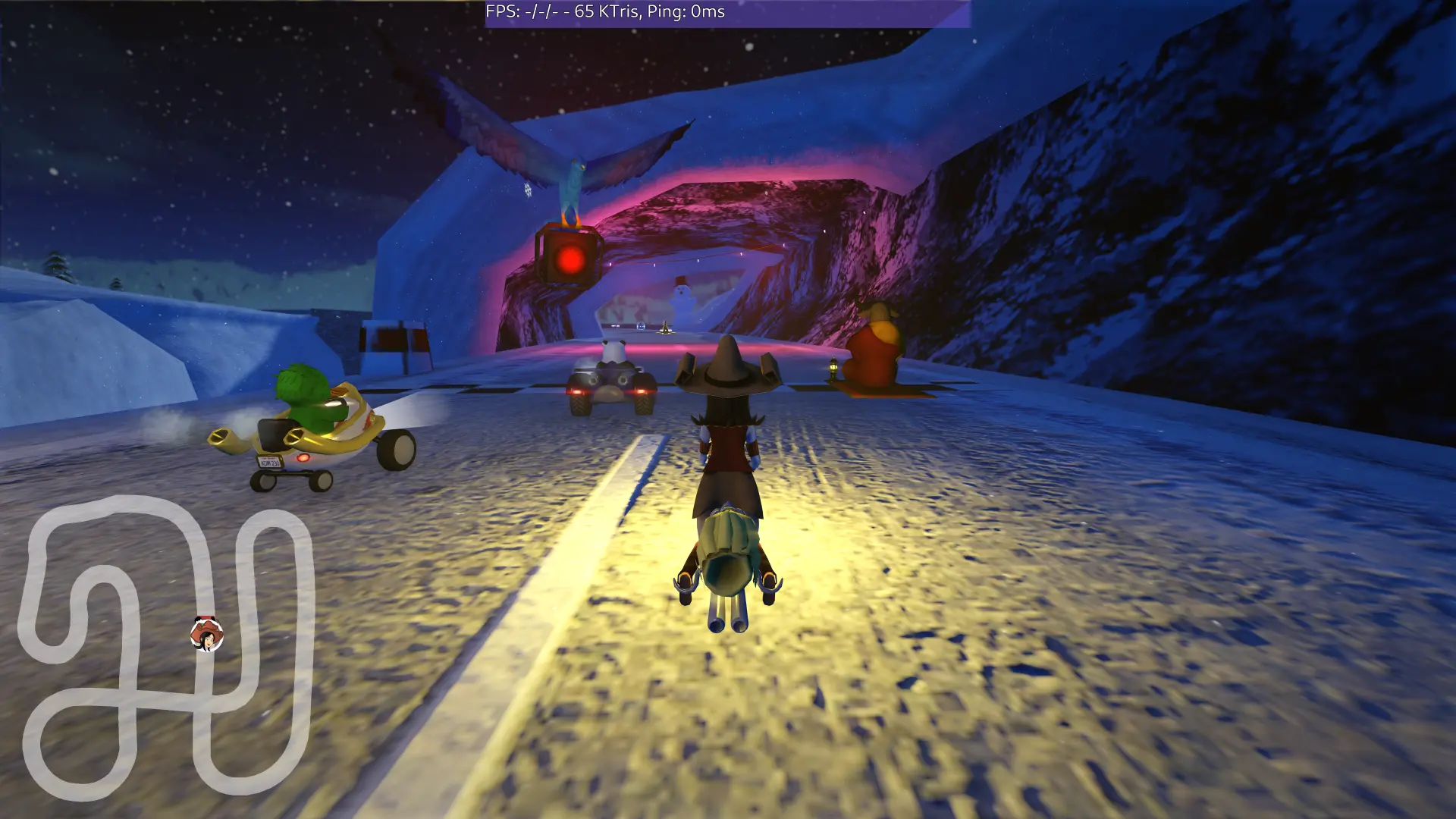 SuperTuxKart rendering with advanced lighting